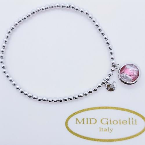 Bracciale Sole TF elastico rosa