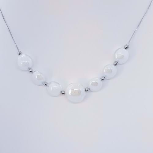 Collana Lustro 5 perle bianco