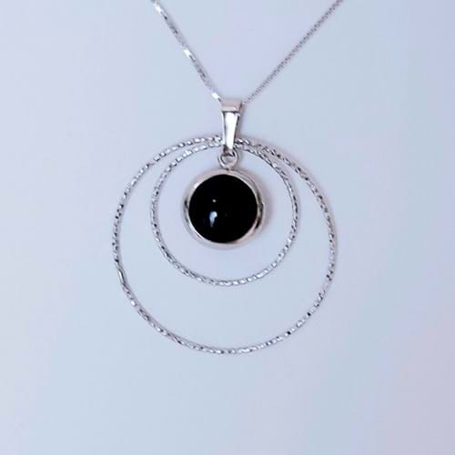 Collana Sole Anelli nero