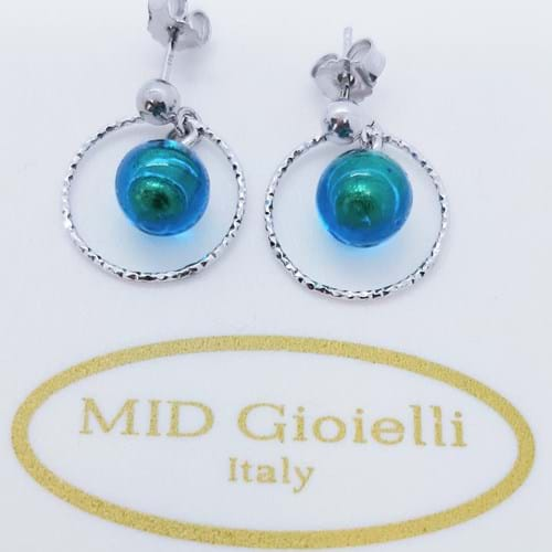 Orecchini Spring Anello verde blu